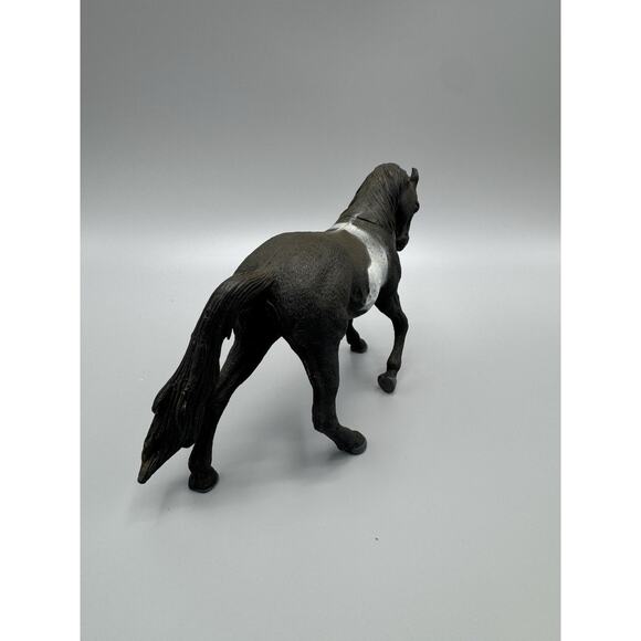 Vintage Hard Plastic Black & White Horse Stallion Figure 6 Inch - Picture 3 of 7